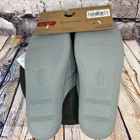 Dearfoams No Sweat Comfort Women's Gray Super Comfy Memory Foam Slippers L 9.5 - Picture 6 of 9